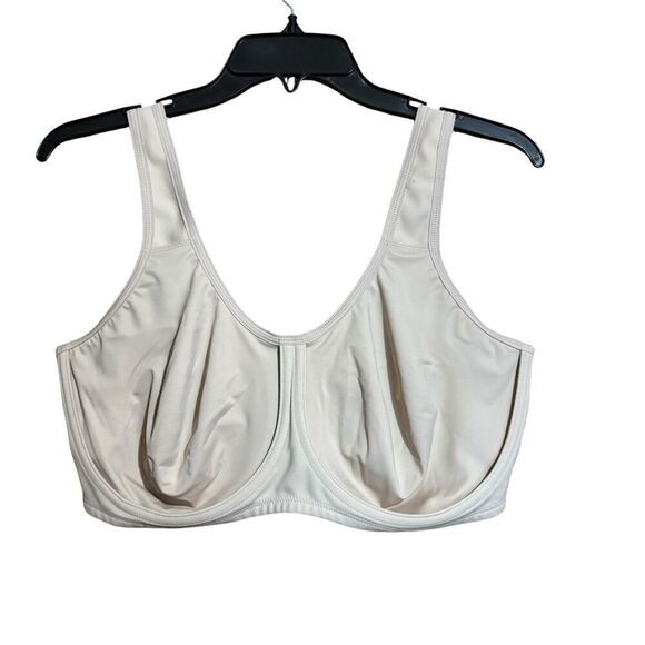 Syrokan Sport Bra Womens 38F Beige Underwire Lined High Impact Full Coverage - Picture 1 of 5